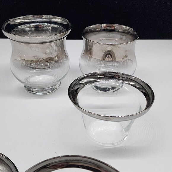 MCM Dorothy Thorp Silver Fade Shrimp Seafood Chiller Set of 4 VTG 4.5" - Picture 1 of 6